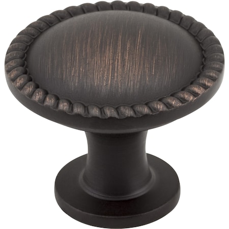 Elements 1-1/4" Diameter Brushed Oil Rubbed Bronze Round Rope Detailed Lindos Cabinet Knob Z115DBAC